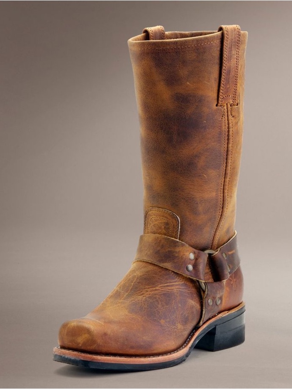 Frye 12r NO HARNESS Brown Leather Boots mens 11